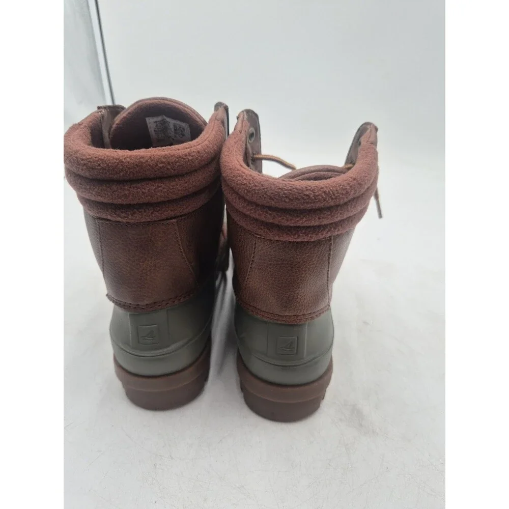 Sperry Mens Avenue Duck Boots Tan Olive Green Waterproof Size 9 Sts23429
